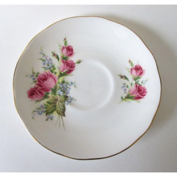 Vintage Duchess Velvet Rose Bone China Footed Cup and Saucer Pink Roses - Picture 7 of 9